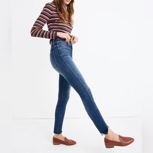 Madewell 10” High-Rise Skinny Jeans Cutout Tulip Hem Edition Sz 26